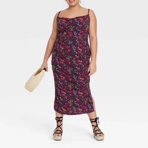 Plus Size 3X Ava & Viv Floral Midi Dress